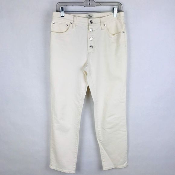 J. Crew Button Fly Off White Salt Wash Jeans